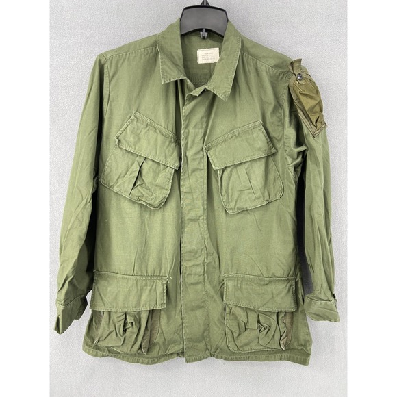 US Army Other - Vintage US Army Jungle Jacket Medium OG-107 Ripstop Vietnam 60s Slant Pockets